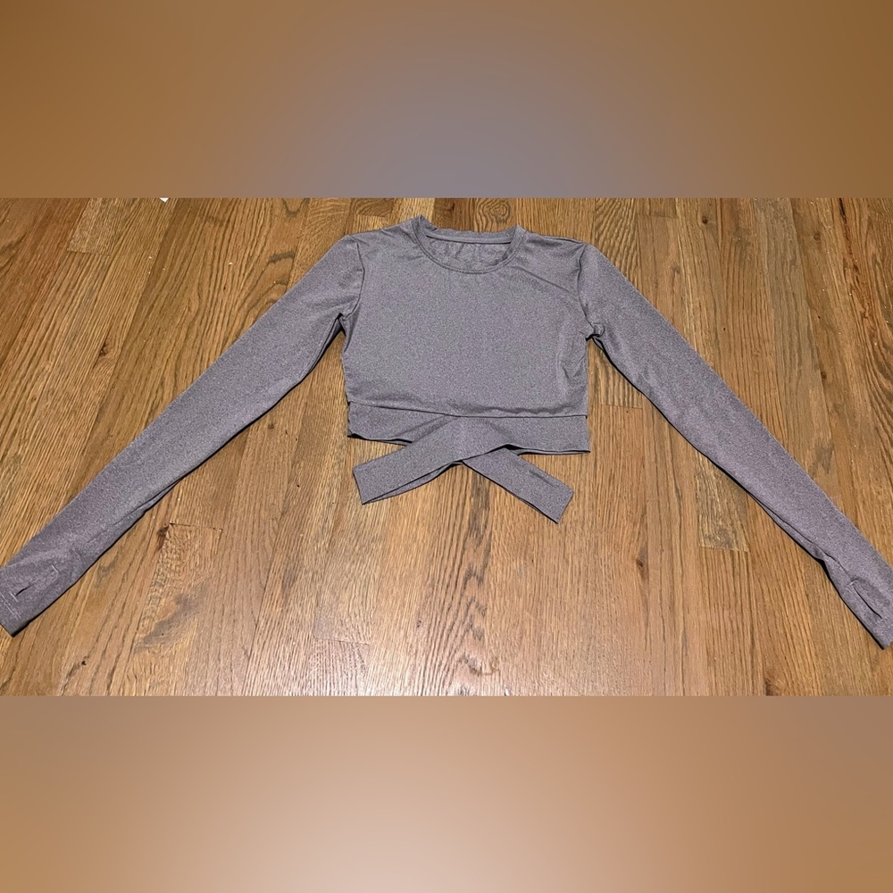 Gray athletic / yoga top